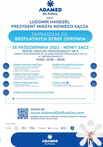 Nowy Sącz: Bezpłatne badania profilaktyczne oraz konsultacje w ramach akcji „Adamed dla Rodziny”
