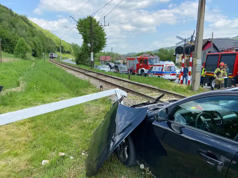 Wypadek na niestrzeżonym przejeździe kolejowym