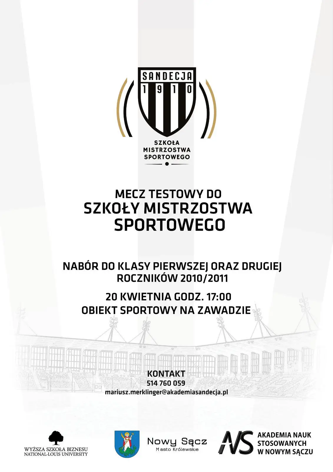 Szansa dla talentów. Nabór do szkoły sportowej Sandecji