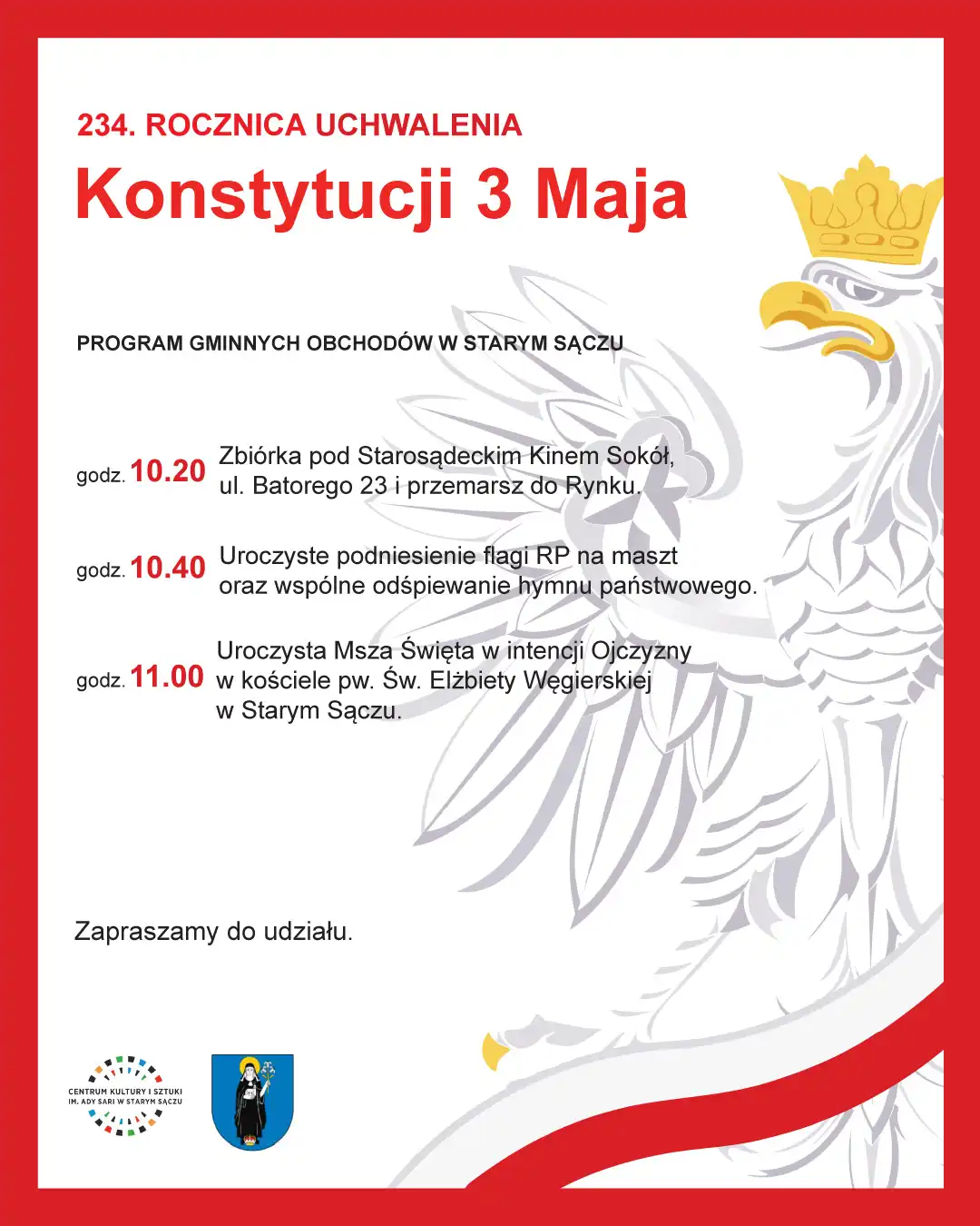 Konstytucja 3 Maja w sercach mieszkańców. Uroczystości w Starym Sączu