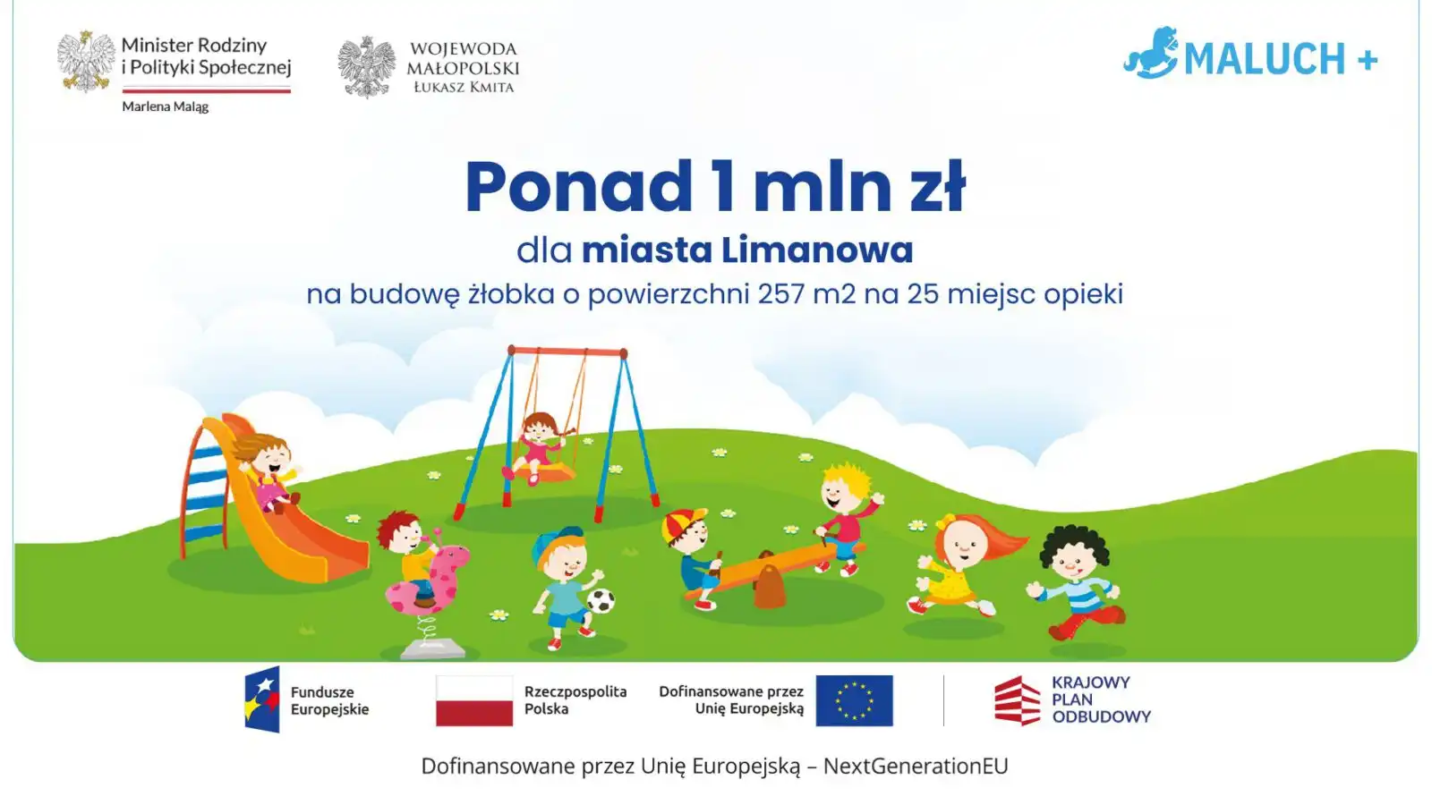 Limanowa otrzyma ponad milion złotych na budowę nowego żłobka