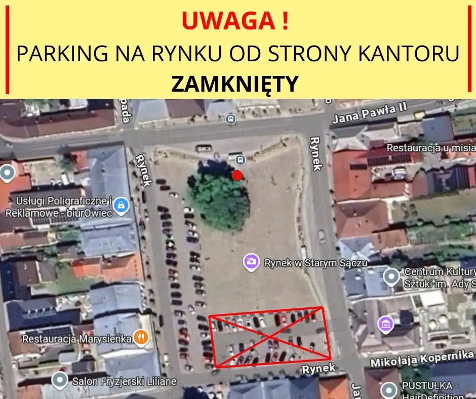 Uwaga! Utrudnienia w parkowaniu w Starym Sączu