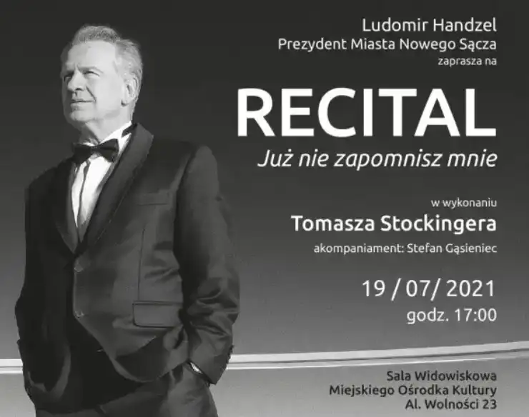 Recital „Już nie zapomnisz mnie” w wykonaniu Tomasza Stockingera w MOK