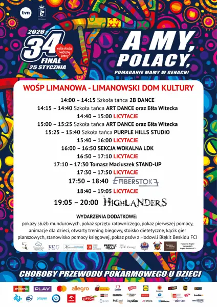Limanowa gra z WOŚP. Muzyka, taniec i licytacje w jednym dniu