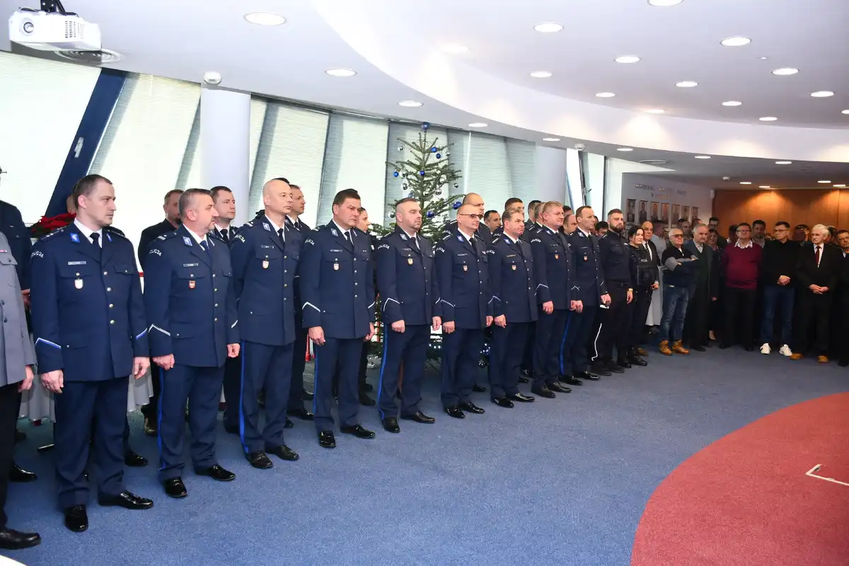 Świąteczne spotkanie opłatkowe w gorlickiej komendzie Policji