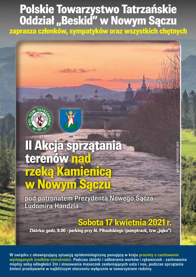 17 kwietnia II Akcja sprzątania terenów nad rzeką Kamienicą w Nowym Sączu