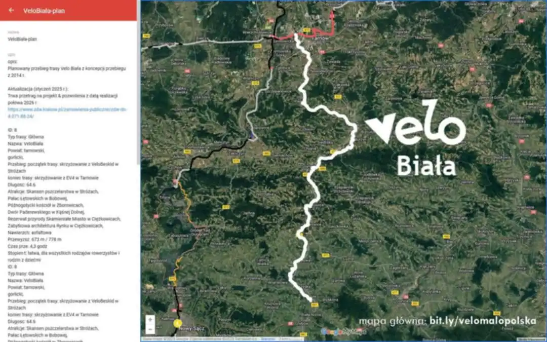 VeloBiała. Nowy odcinek trasy rowerowej połączy Tarnów i Stróże