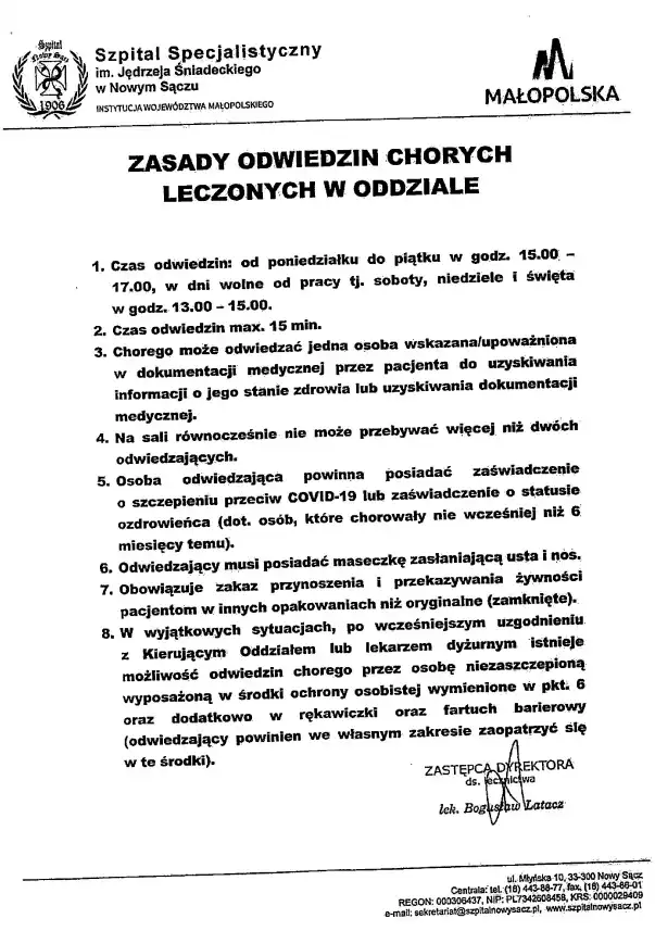 Ruch Narodowy Interweniuje w Nowosądeckim Szpitalu