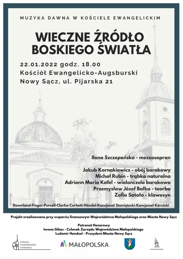 Nowy Sącz: Wieczne Źródło Boskiego Światła – koncert w Kościele Ewangelickim