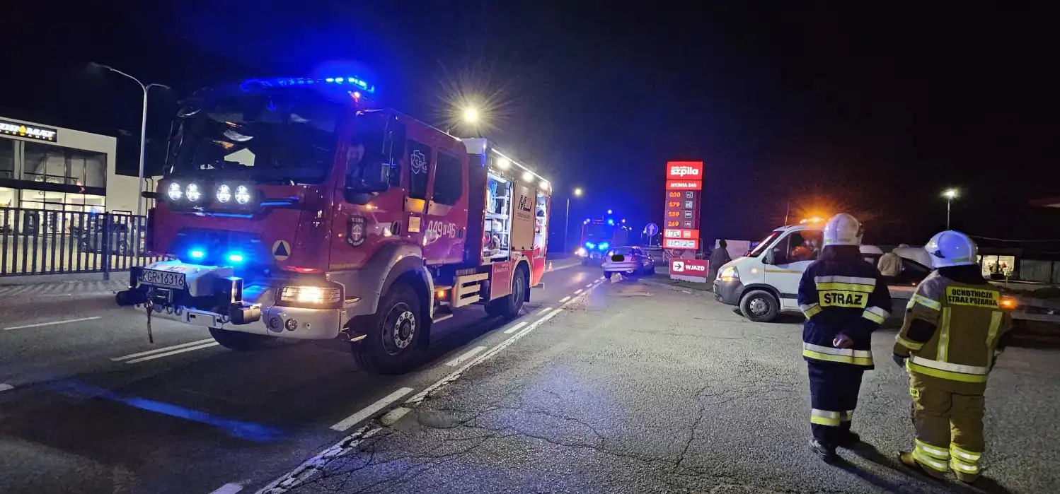 Wypadek na Grunwaldzkiej w Bobowej. Zderzyły się dwa auta