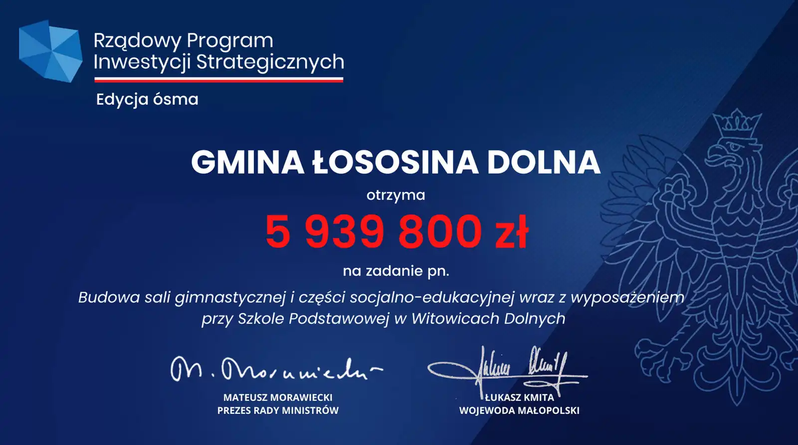 Witowice Dolne doczekają się nowej sali gimnastycznej i części socjalno-edukacyjnej przy Szkole Podstawowej im. Św. Świerada