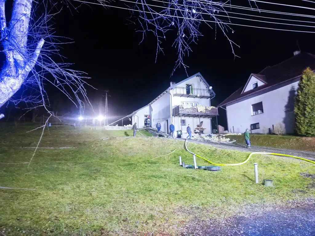 Pożar domu w Marcinkowicach