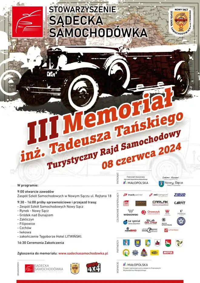 8 czerwca rajd samochodowy po Sądecczyźnie