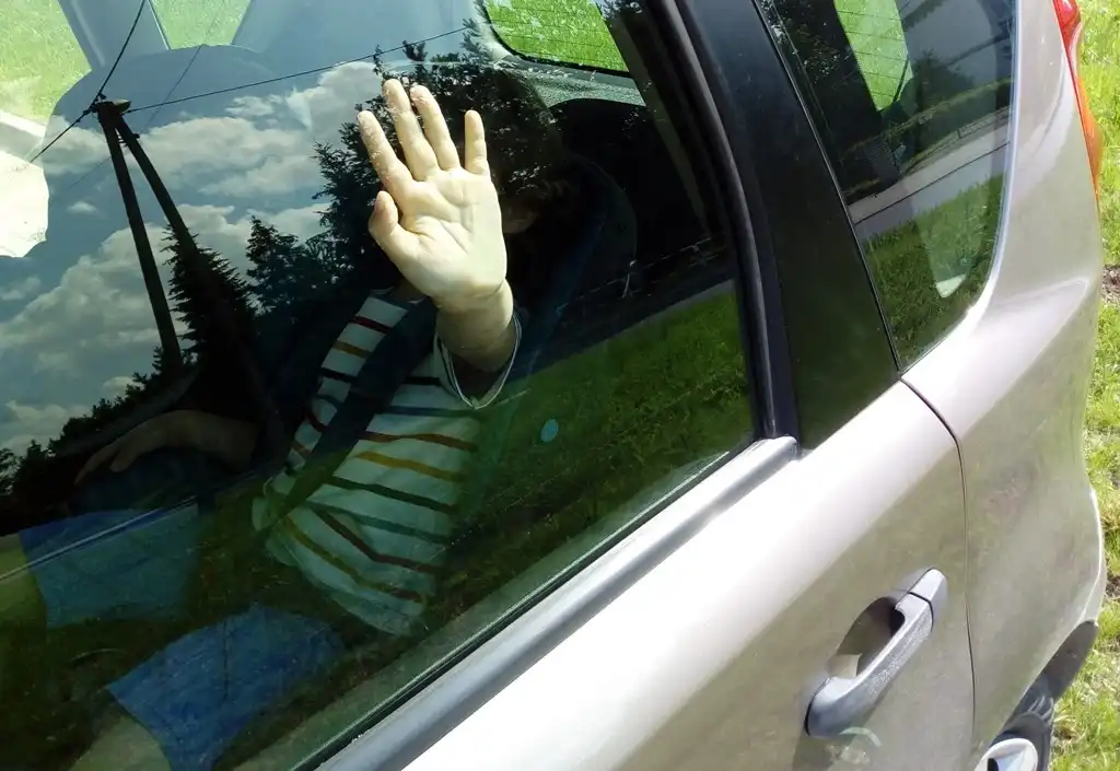 Policjanci przypominają - nie zostawiaj dzieci i zwierząt w rozgrzanym samochodzie