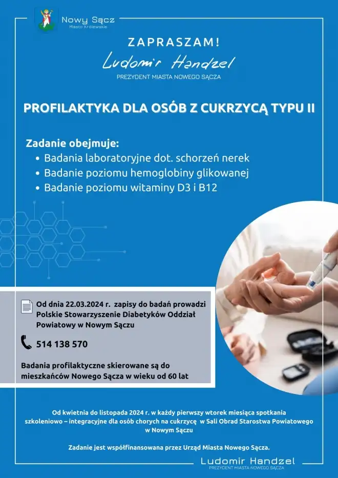 Nowy Sącz: Badania profilaktyczne dla osób z cukrzycą typu II