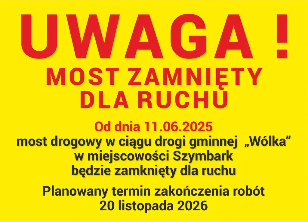 Uwaga piesi i kierowcy! Most w Szymbarku zamknięty. Rusza budowa nowej przeprawy