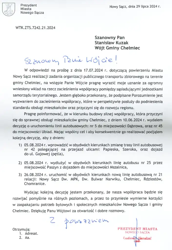 Kolejny etap rozwoju komunikacji publicznej w Gminie Chełmiec. Co się zmieni?