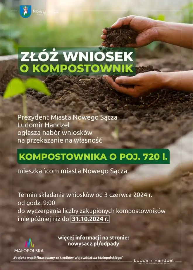 Bezpłatne kompostowniki dla mieszkańców Nowego Sącza