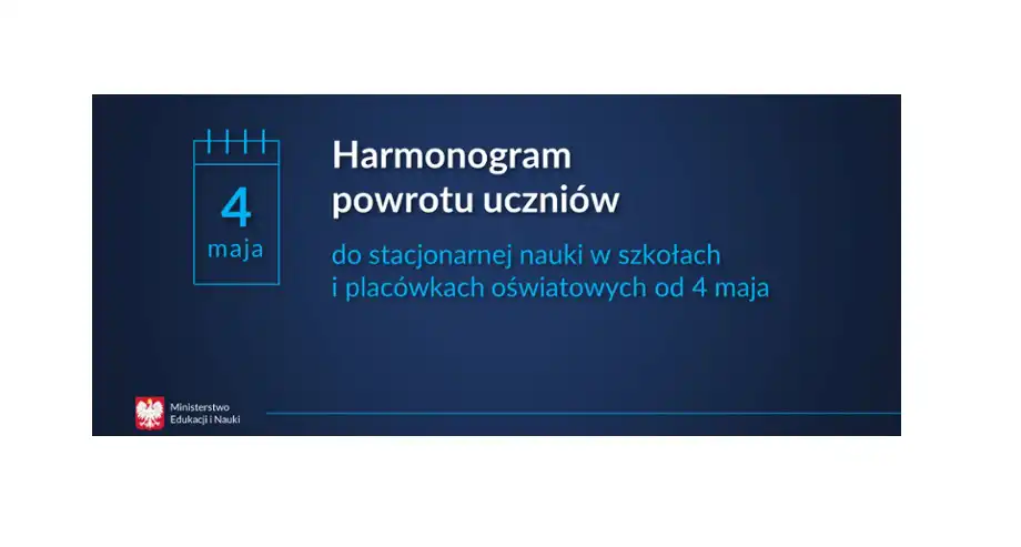 MEiN opublikował harmonogram powrotu uczniów do stacjonarnej nauki w szkołach i placówkach