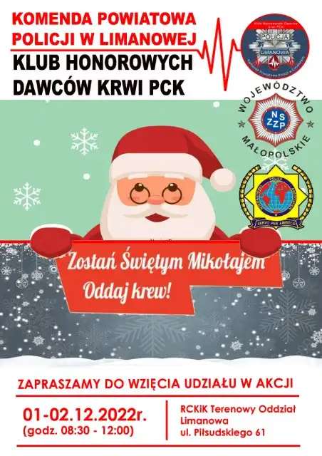 Grudniowa zbiórka krwi w RCKiK w Limanowej