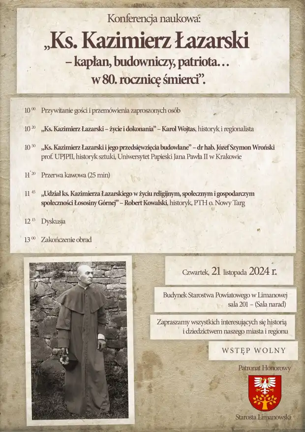 80-lecie śmierci ks. Łazarskiego. Konferencja o jego dziedzictwie i działalności
