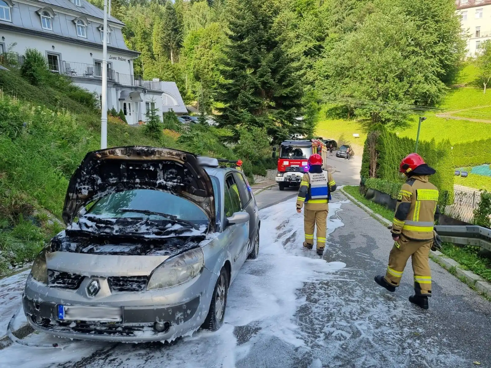 Krynica-Zdrój: Na drodze gminnej płonął samochód osobowy