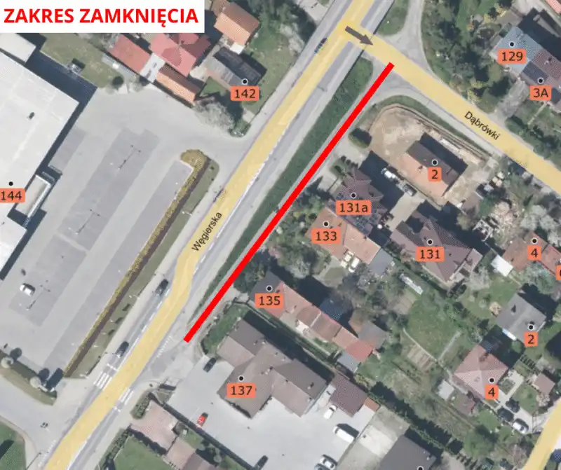Uwaga kierowcy! Nocne utrudnienia na ul. Dąbrówki w Nowym Sączu