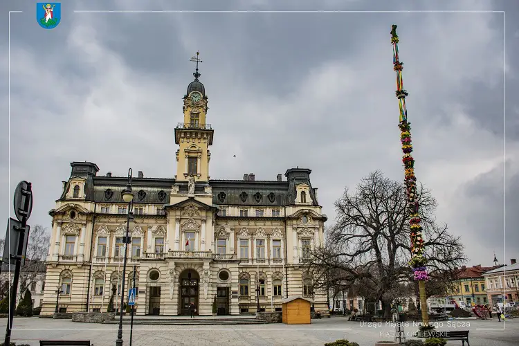 Na nowosądeckim rynku stanęła 24-metrowa palma wielkanocna