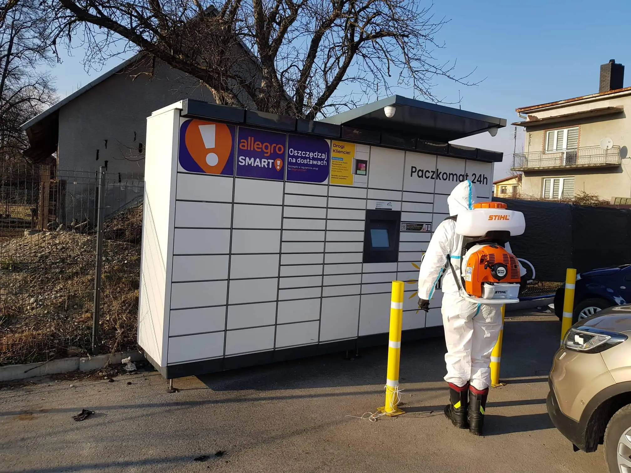 Strażacy dezynfekowali miejsca publiczne