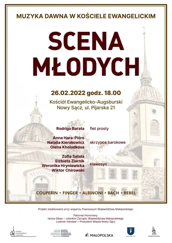 Nowy Sącz: Koncert Muzyka Dawna w Kościele Ewangelickim - Scena Młodych
