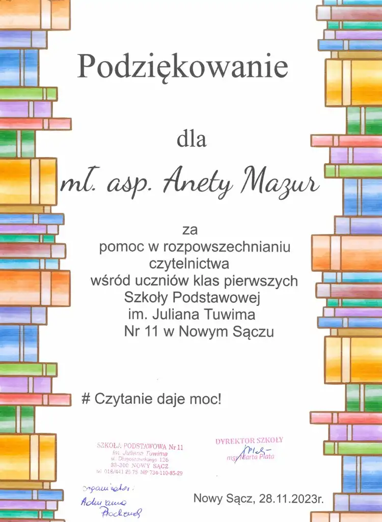 Sądecka policjantka odwiedziła pierwszoklasistów z „Jedenastki”