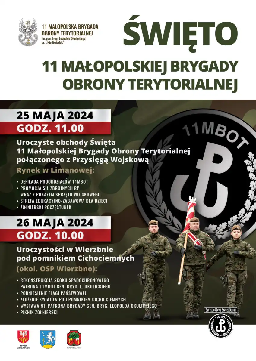 25 maja w Limanowej obchody Święta 11MBOT połączone z przysięgą wojskową
