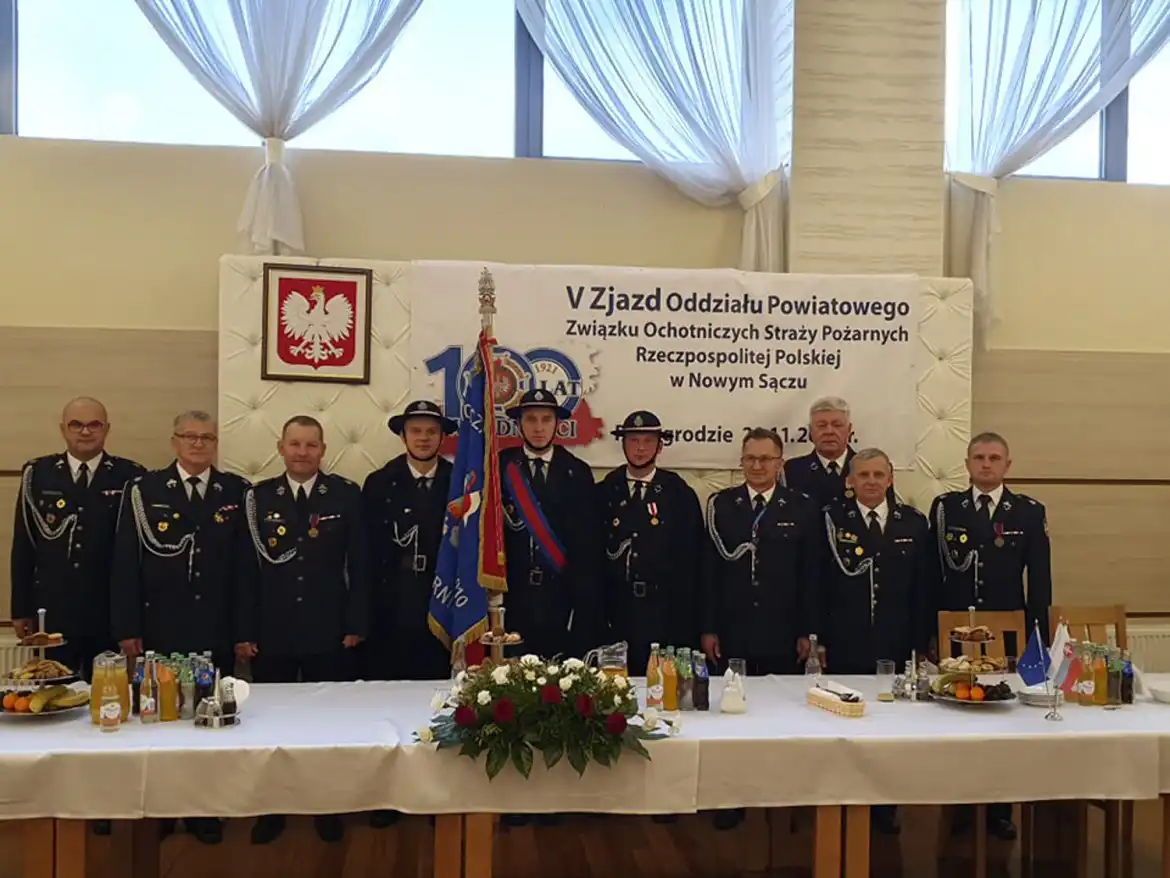 V Zjazd Oddziału Powiatowego Związku OSP w Nowym Sączu. Wybierano władze