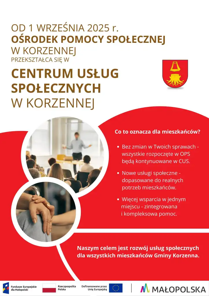 Od września w Korzennej rusza Centrum Usług Społecznych