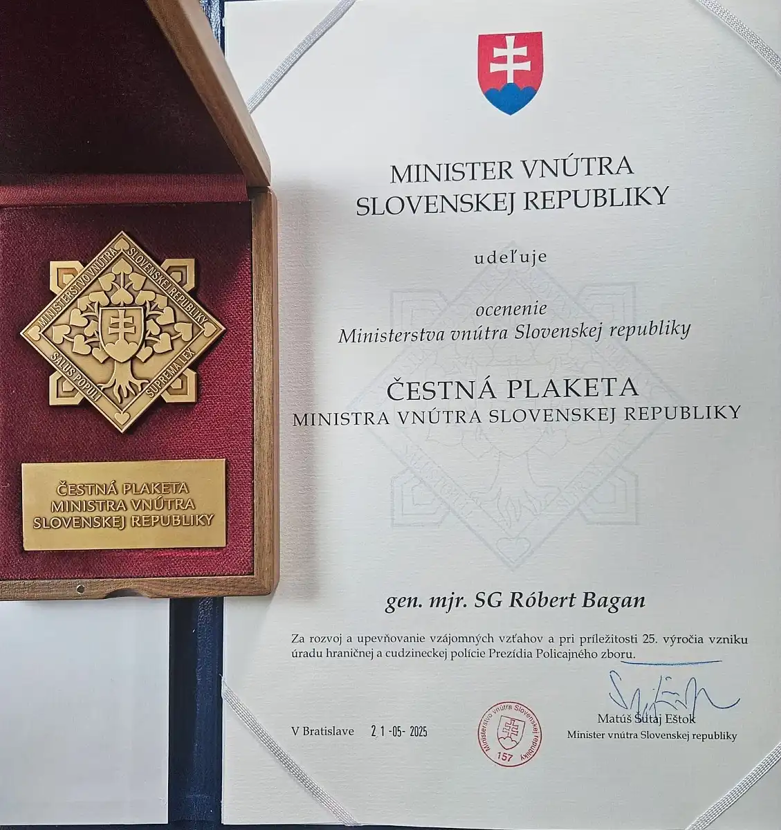 Ćwierć wieku partnerstwa. Wyróżnienie dla Komendanta Głównego SG