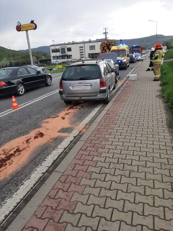 Wypadek w Łącku. Jedna osoba poszkodowana