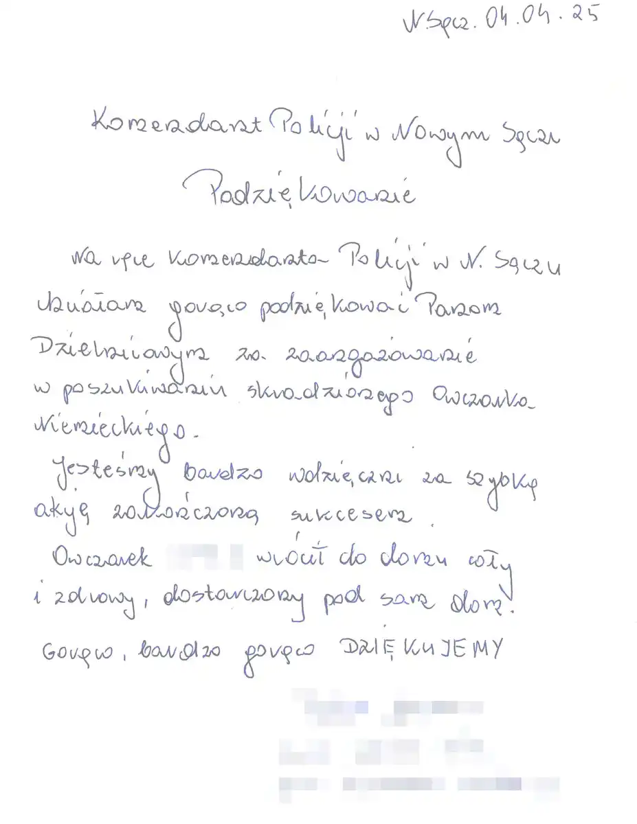 Złodziejom nie udało się uciec. Dzielnicowi odzyskali skradzionego owczarka