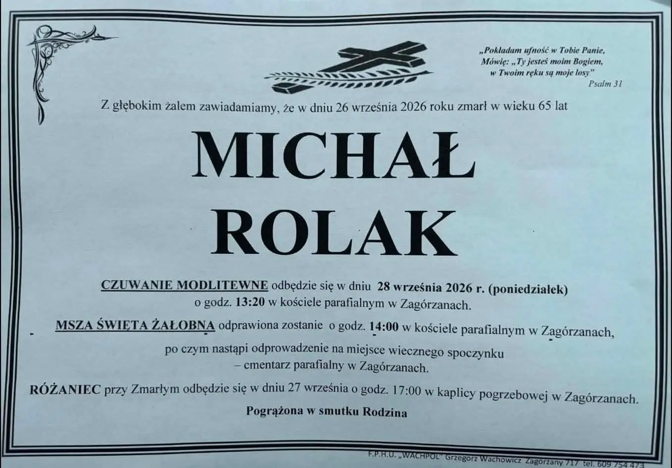 Nie żyje druh Michał Rolak. OSP Zagórzany żegna wieloletniego strażaka
