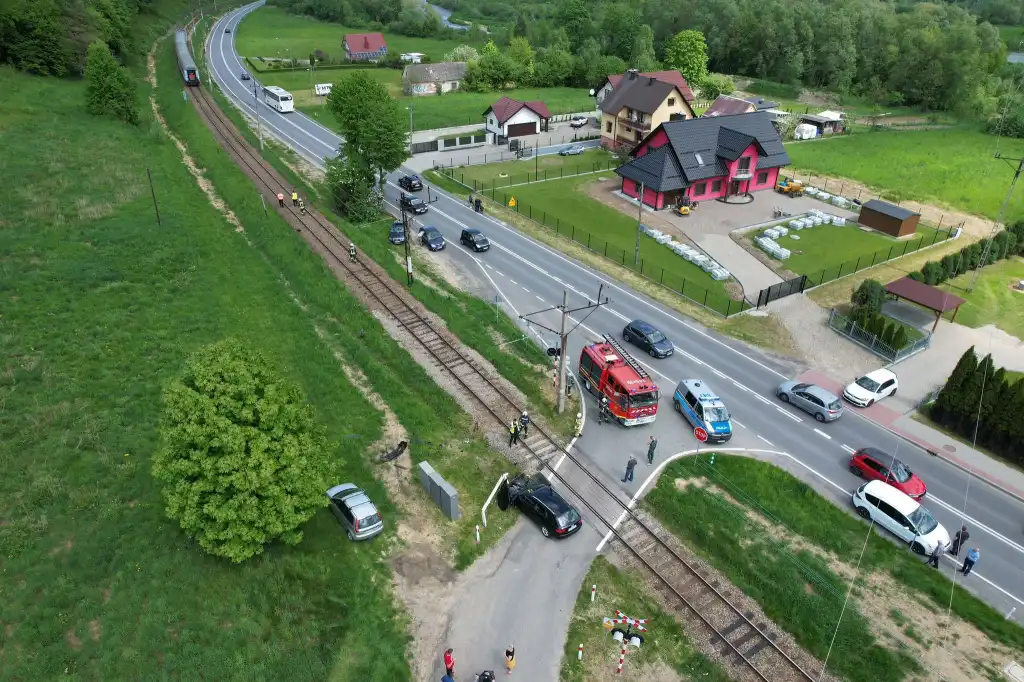 Wypadek na niestrzeżonym przejeździe kolejowym