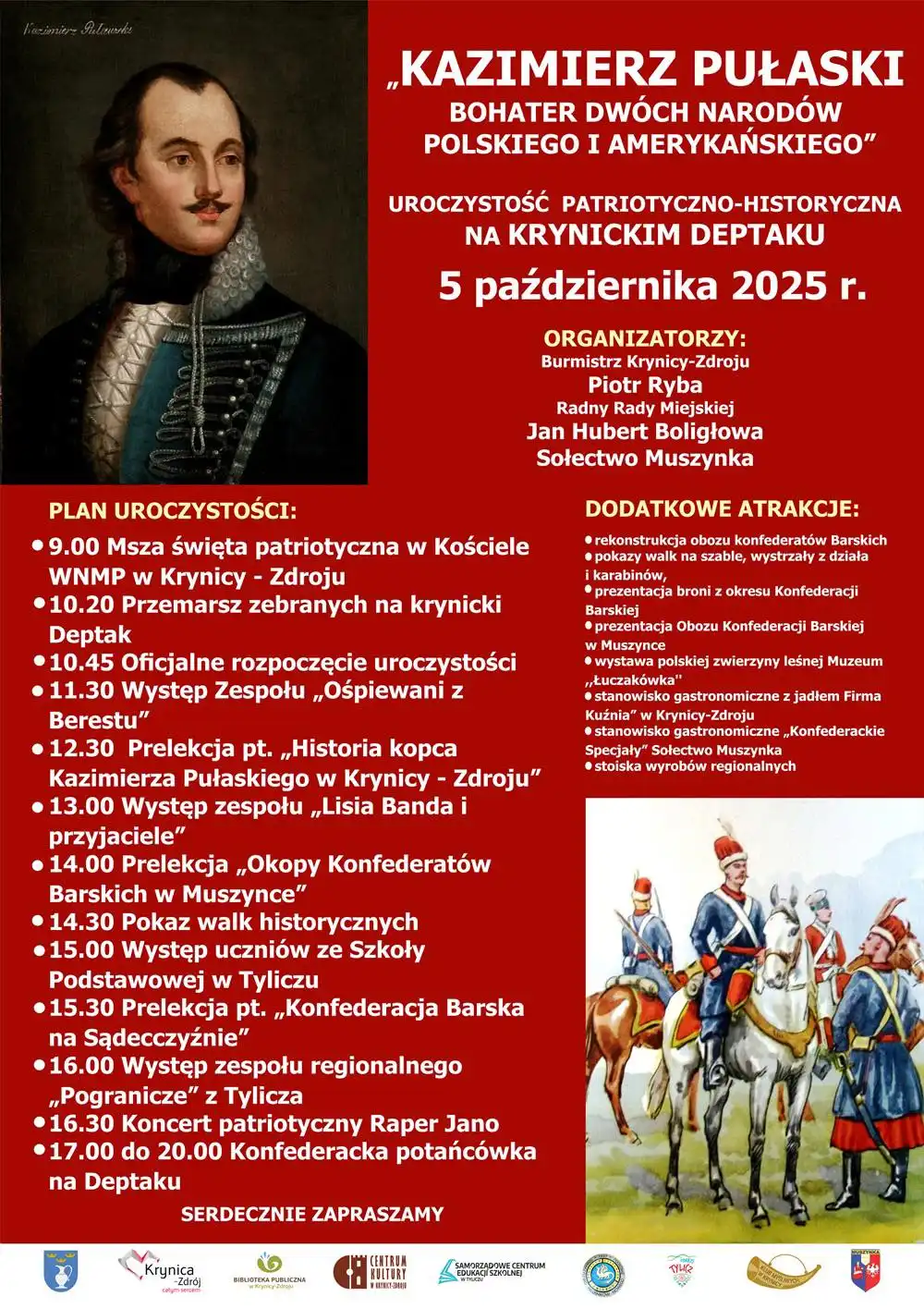 Krynica-Zdrój uczci życie i bohaterstwo Pułaskiego