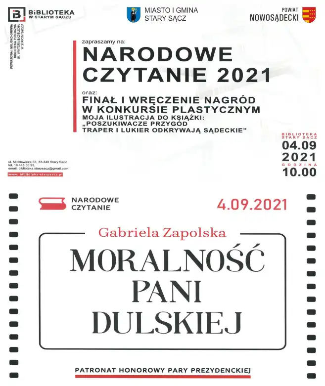 4 września w Bibliotece Publicznej w Starym Sączu X edycja Narodowego Czytania