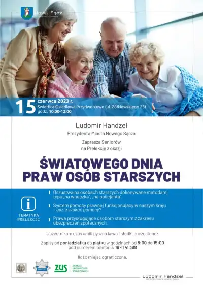 Nowy Sącz: 15 czerwca prelekcja z okazji Światowego Dnia Praw Osób Starszych