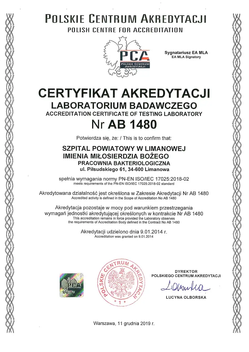 Pracownia Bakteriologiczna Szpitala w Limanowej została wybrana do przeprowadzenia badań klinicznych. Czego dotyczą?