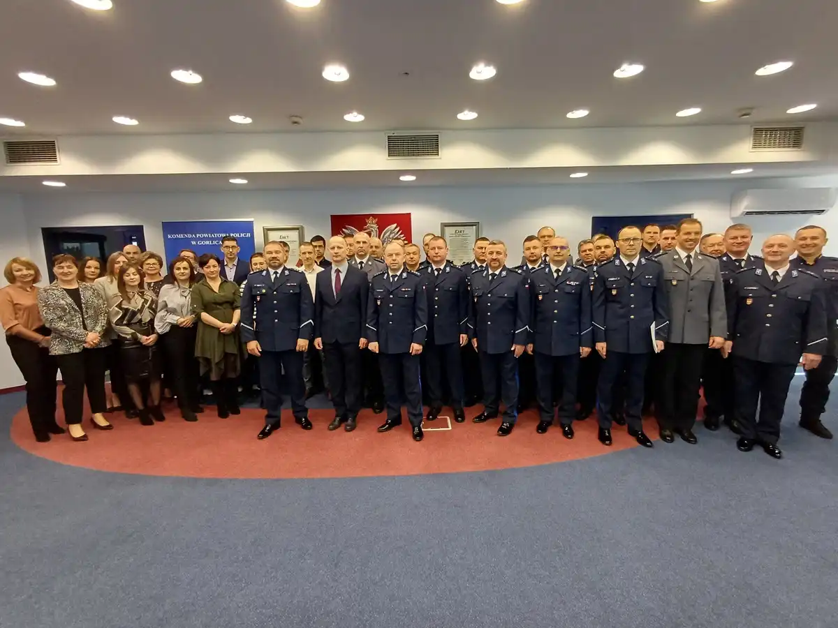 Pożegnanie Komendanta i awans funkcjonariuszy w Gorlicach