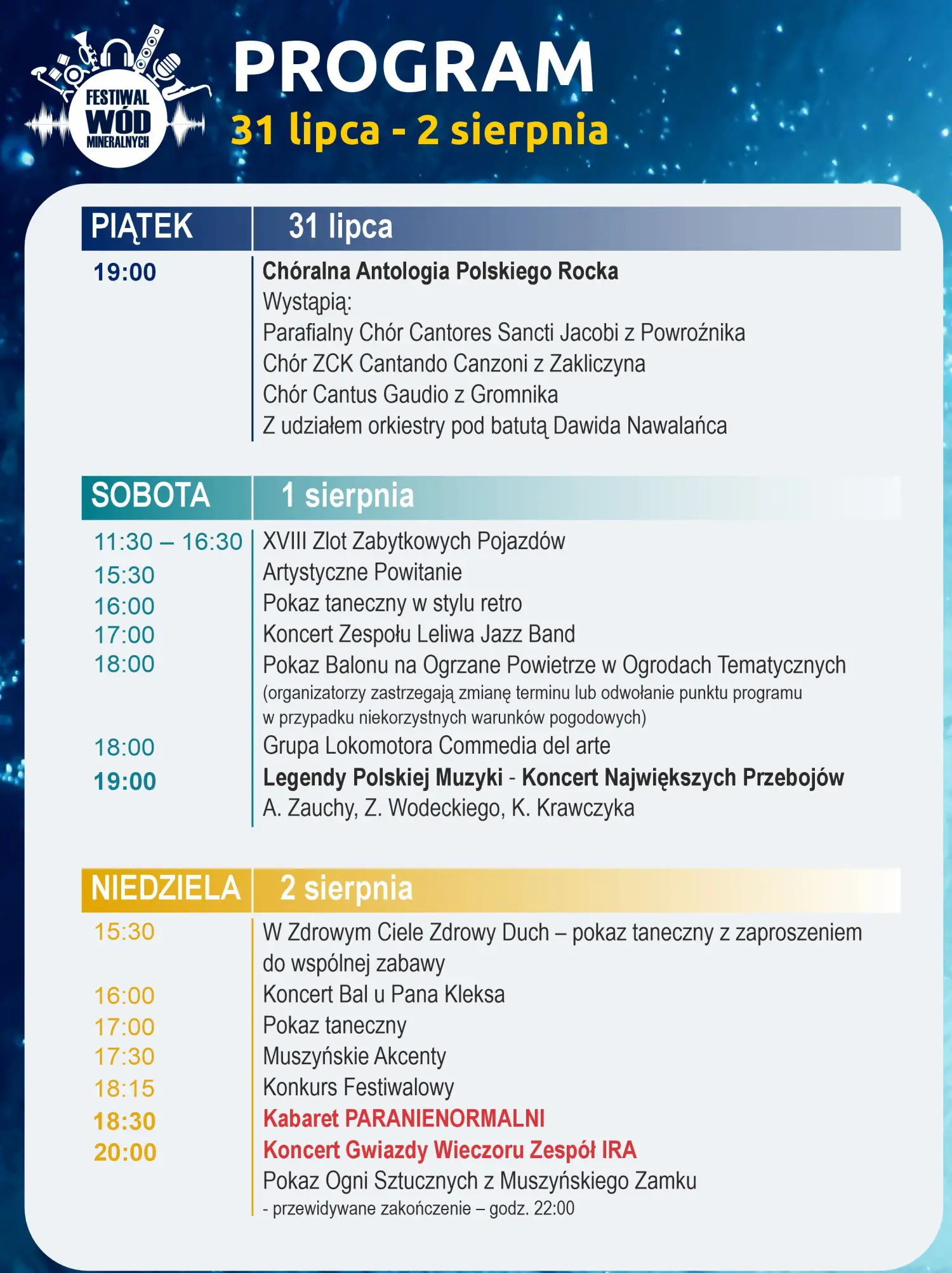 IRA, Paranienormalni i trzy dni atrakcji. Przed nami XXIII Festiwal Wód Mineralnych w Muszynie