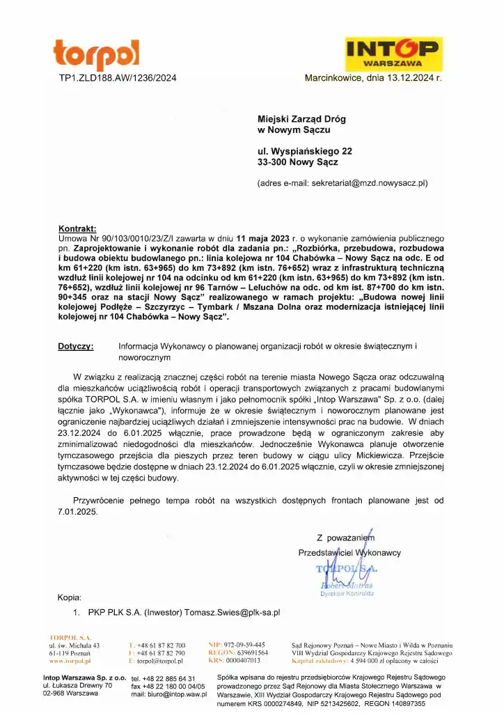 Uwaga! Przejście dla pieszych przy ul. Mickiewicza dostępne od 23 grudnia