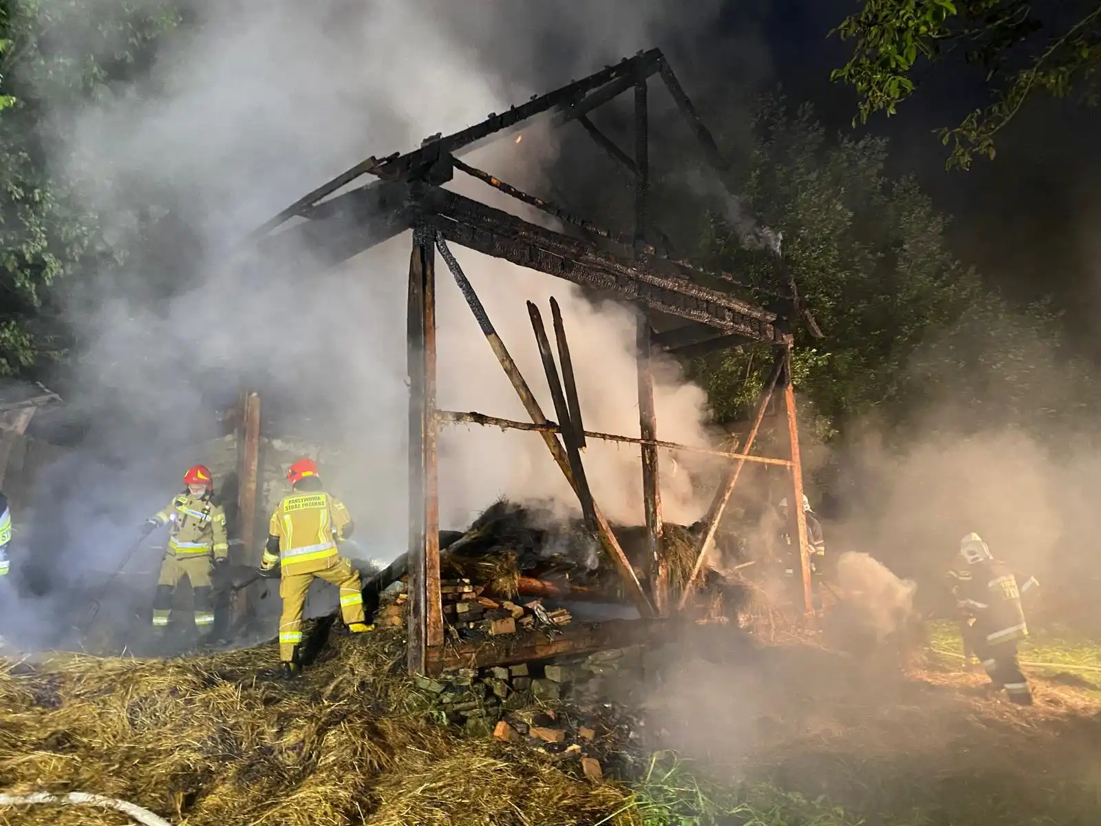 Pożar w Zabrzeży. Spłonął budynek gospodarczy