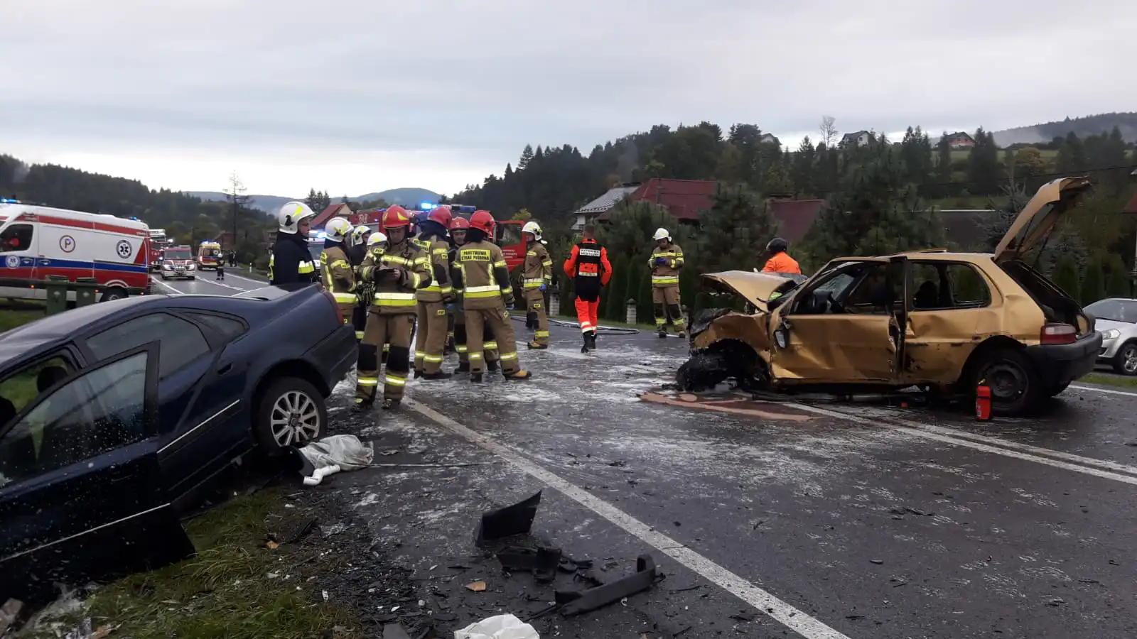 Wypadek w Nowej Wsi. 5 osób poszkodowanych w tym jedna ciężko