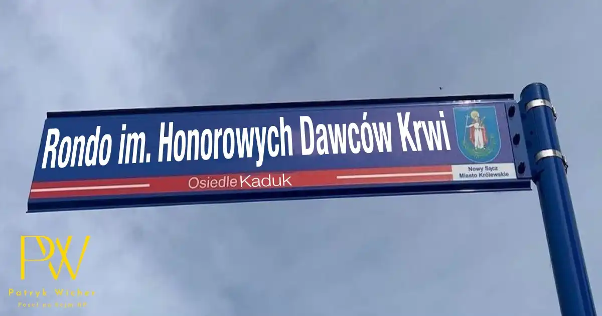 Nowe rondo w Nowym Sączu z nazwą na cześć Honorowych Dawców Krwi