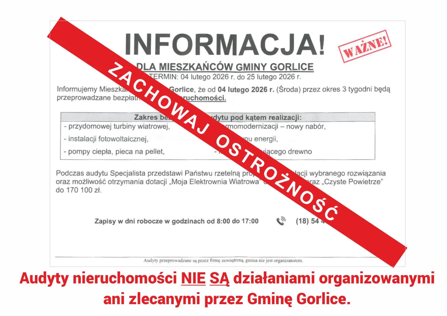 Nie podpisuj na ślepo. Urząd Gminy Gorlice apeluje o ostrożność